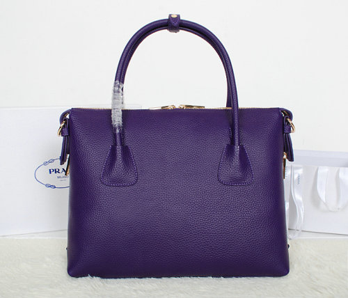 2014 Prada Grainy Calfskin Two-Handle Bag BN0890 purple for sale